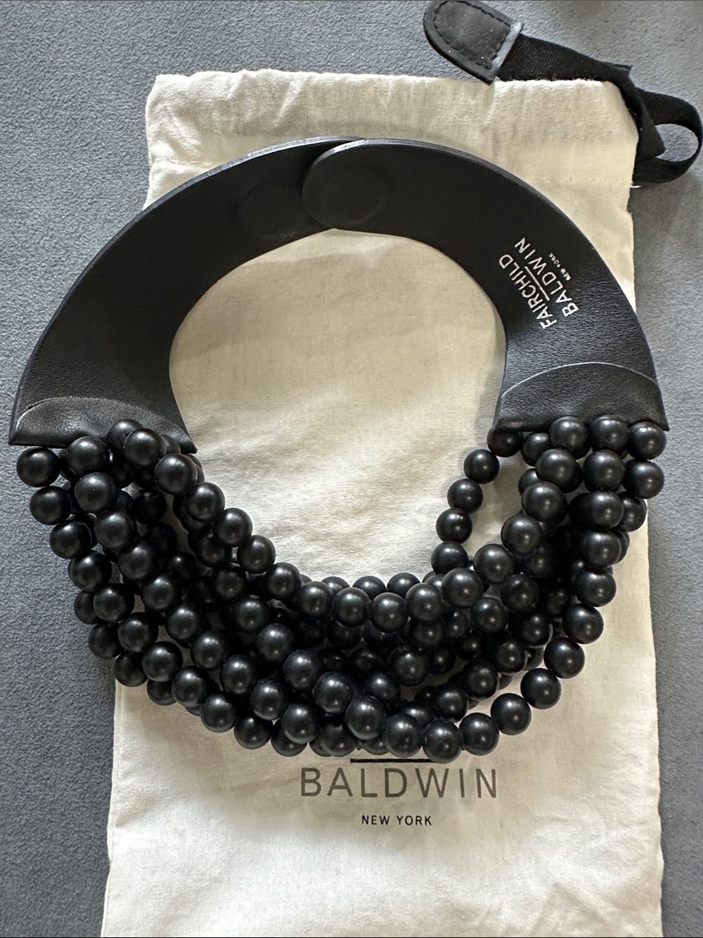 Fairchild Baldwin Black Multi-Strand Beaded Collar Necklace - Picture 3 of 5
